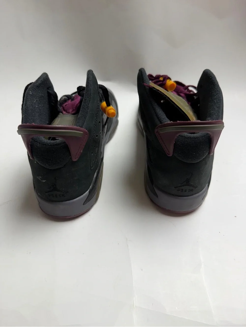 Jordan Women’s High-Top Sneakers in Gray, Black and Purple